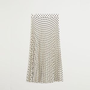 Mango polka dot pleated skirt